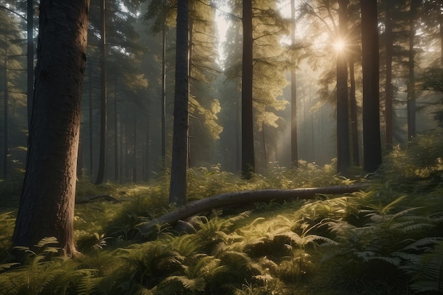 Schöner Morgen im Wald