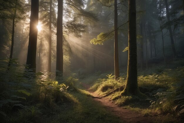 Schöner Morgen im Wald