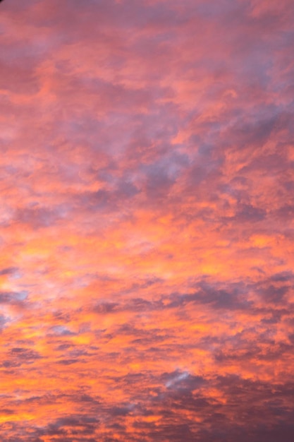 Schöner Morgenhimmel gefüllt mit purpurroten und orange Farben Herbstsonnenaufganghintergrund