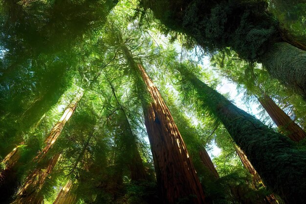 Schöner Nationalpark von Redwood-Bäumen Sequoia-Wald