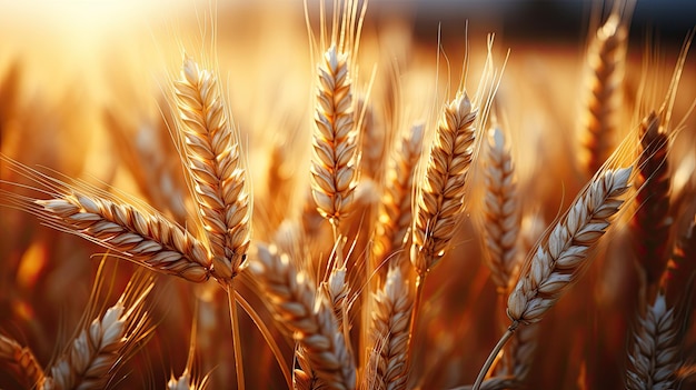 Schöner natürlicher Hintergrund von goldener Farbe mit goldenem Weizenfeld