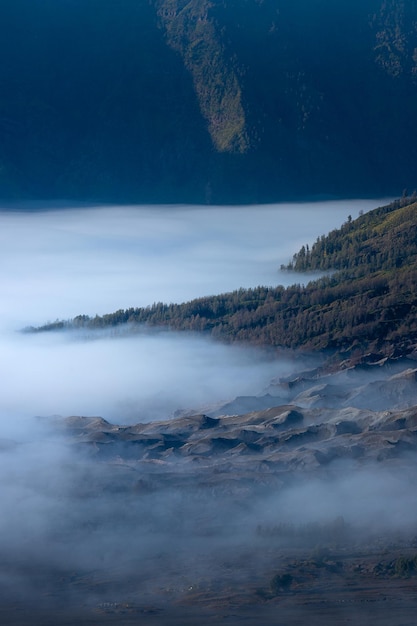 Schöner nebliger Morgen von mt.Bromo