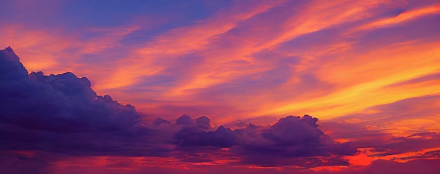 Schöner orangefarbener Himmel und Wolken bei Sonnenuntergang orange Sonnenuntergang goldener Himmel