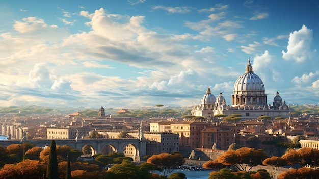Schöner Panoramablick auf die Stadt Rom