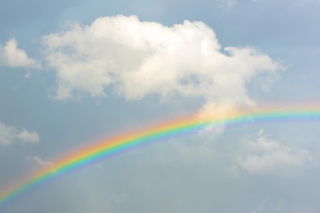 Schöner Regenbogen im bewölkten Himmel