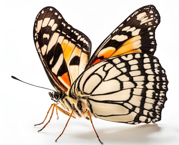 Schöner Schmetterling lokalisiert auf weißem Hintergrund