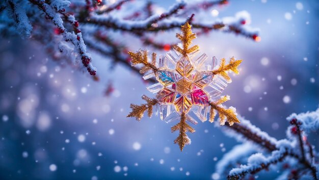 Schöner Schneeflocken-Macro-Hintergrund