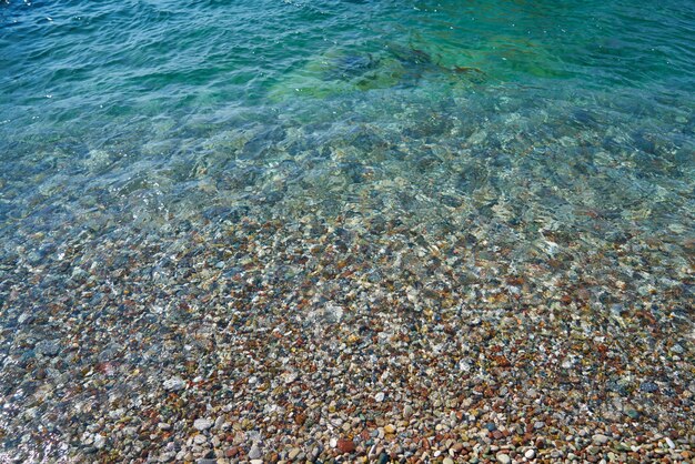 Schöner See- und Strandhintergrund