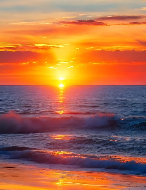 Schöner Sonnenaufgang über dem Meer