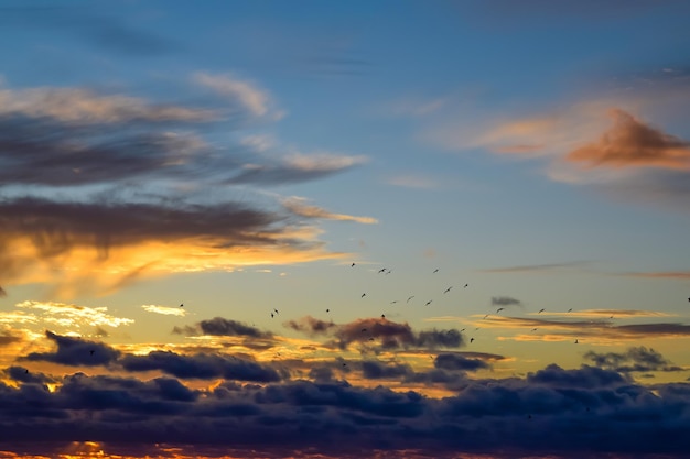 Schöner Sonnenuntergang am Himmel Rosa Wolken