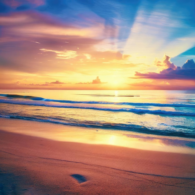 Schöner Sonnenuntergang am Strand