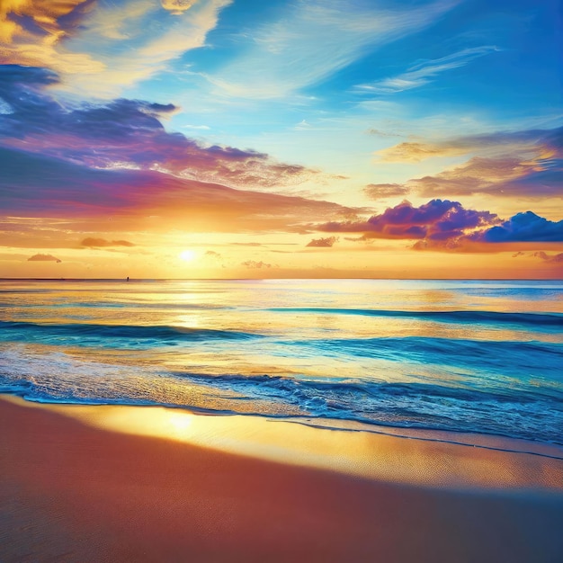 Schöner Sonnenuntergang am Strand