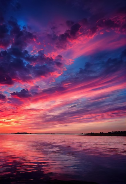 Schöner Sonnenuntergang am Ufer des Meeres