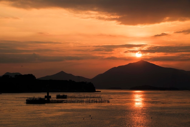 Schöner Sonnenuntergang in Korea