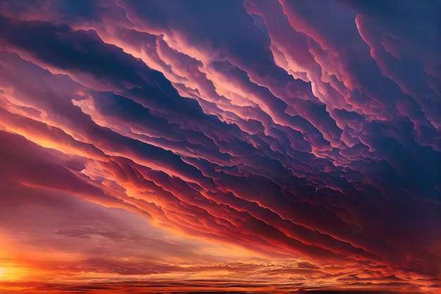 Schöner Sonnenunterganghimmel mit pastellrosa und violetten Farben Sonnenuntergang mit Wolken