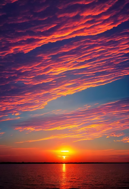 Schöner Sonnenunterganghimmel mit pastellrosa und violetten Farben Sonnenuntergang mit Wolken