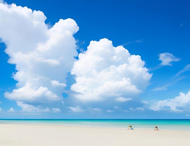 Schöner Strand mit bewölktem Hintergrund