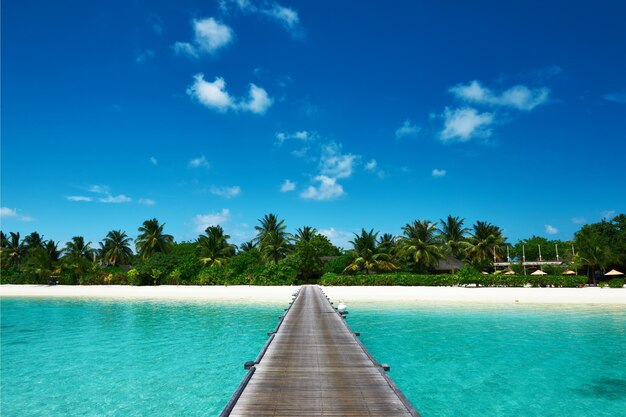 Schöner Strand mit Steg