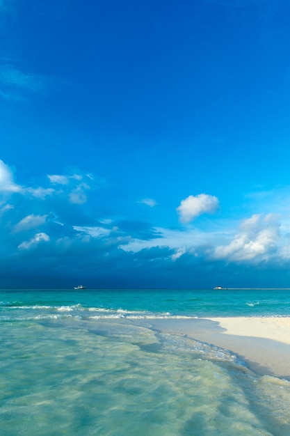 Schöner Strand und tropische Seereiselandschaft