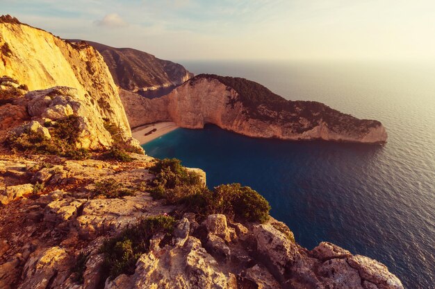 Schöner Strand von Navagio auf der Insel Zakynthos in Griechenland