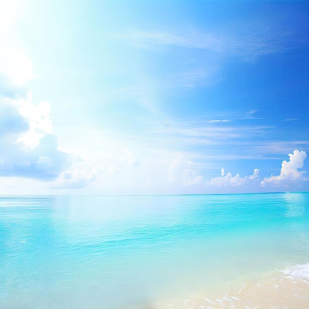 Schöner tropischer Strand mit blauem Himmel und weißen Wolken, abstrakter Texturhintergrund, generative KI