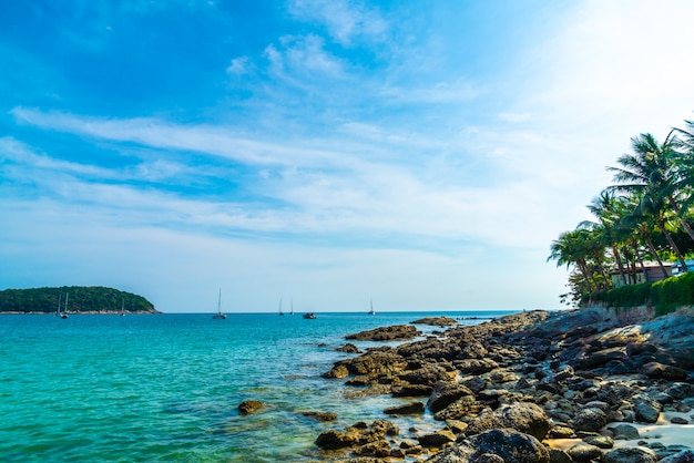 Schöner tropischer Strand und Meer