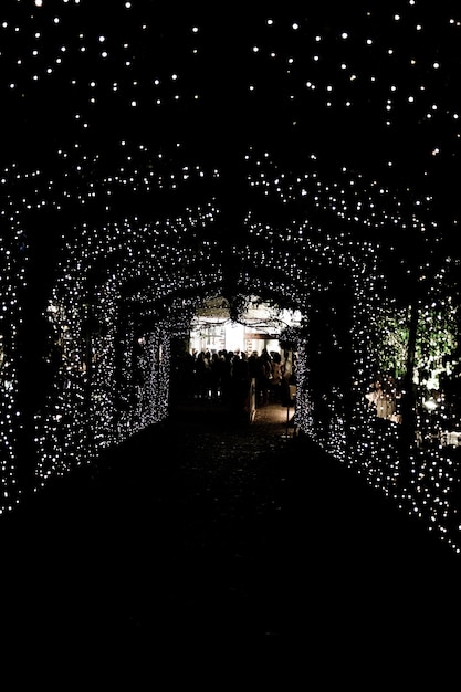 Schöner Tunnel mit Lichtern, Weihnachten