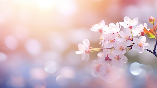 Schöner verschwommener Frühlingshintergrund Natur mit blühenden Blumen