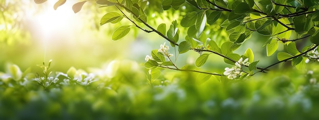 Schöner, verschwommener Hintergrund, Frühling, Natur, Rasen, Nahaufnahme mit Bäumen und frischer Umgebung