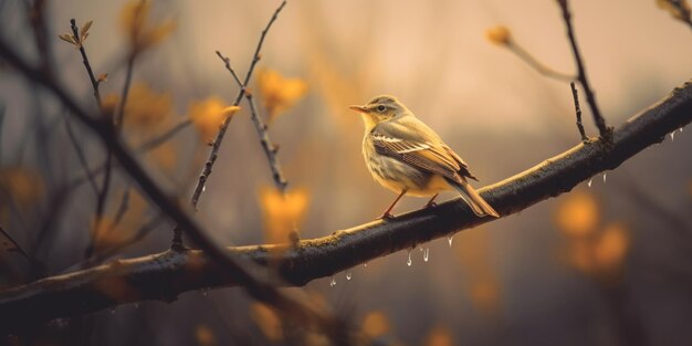 Schöner Vogel sitzt auf einem Baumzweig