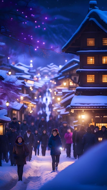 Schöner Winter in Shirakawago, Japan