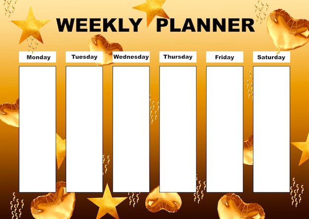 Schöner wöchentlicher Planer Schulzeitplan Bildung kann als Organisator oder Kalender verwendet werden