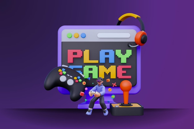 Schönes 3D-Spiel spielen HD-Hintergrund