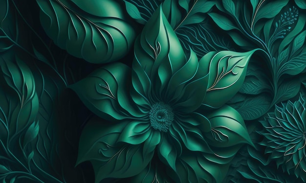 Schönes abstraktes grünes Blumen-Wandpapier-Design