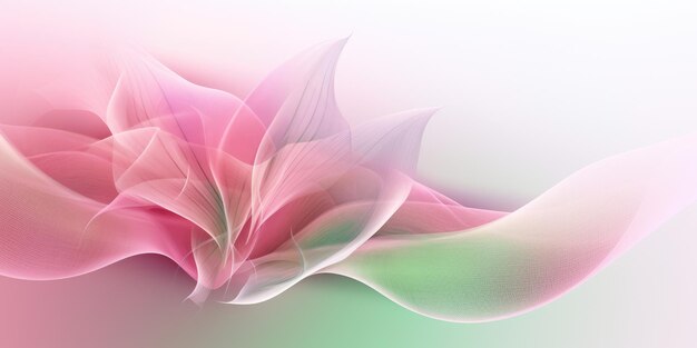 Schönes abstraktes rosa und grünes durchsichtiges Blumendesign Hintergrund schönes Generative AI AIG32