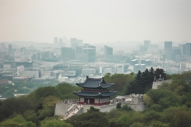 Schönes Architekturgebäudestadtbild in Seoul-Stadt