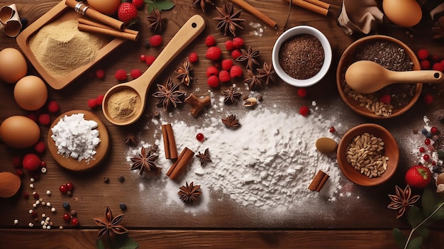 Schönes Backen oder Kochen Hintergrund Zutaten Küche