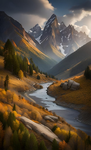 Schönes Bild eines Bergflusses
