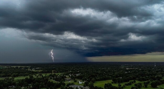 Schönes Bild von Sturmwolken über der Landschaft.