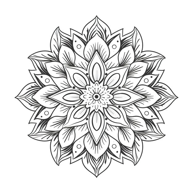 Schönes Blumen-Mandala-Design kreatives Zierelement in Kreisform