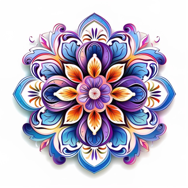 Schönes Blumen-Mandala-Design kreatives Zierelement in Kreisform