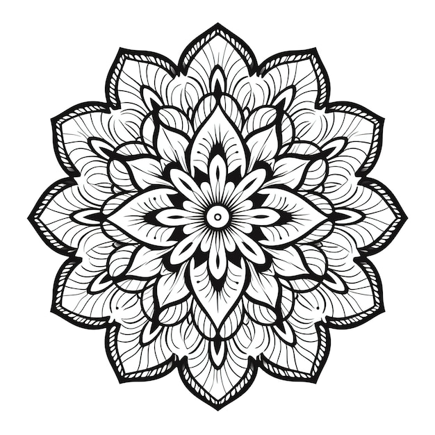 Schönes Blumen-Mandala-Design kreatives Zierelement in Kreisform