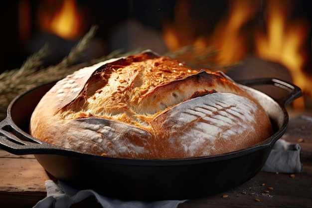 Schönes Brot in einer Pfanne