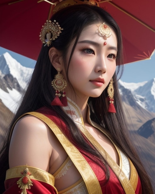 schönes chinesisches Mädchenporträt, Wuxia-Mädchen