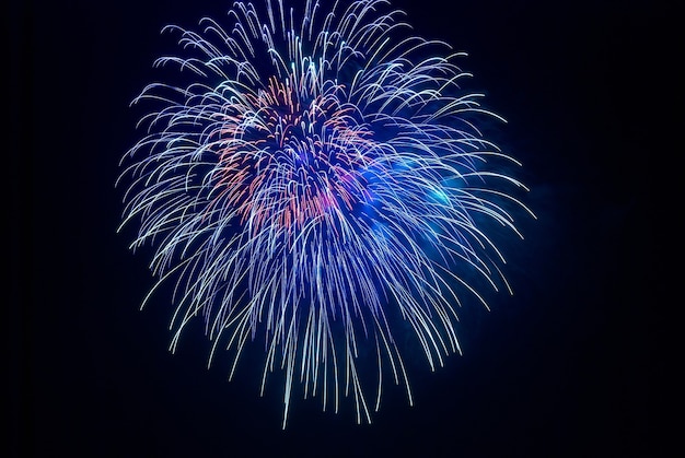 Schönes Feuerwerk am schwarzen Himmel