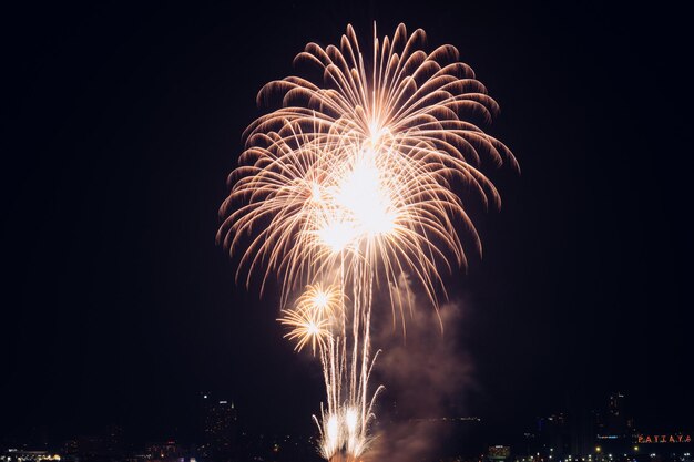 Schönes Feuerwerk auf dem Himmelshintergrund