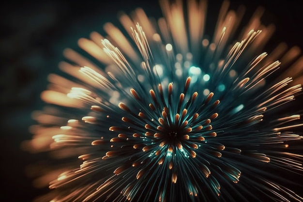 Schönes Feuerwerk Nahaufnahme AI-Technologie generiertes Bild