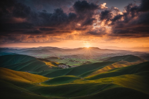 schönes Foto Sonnenuntergang Lancape