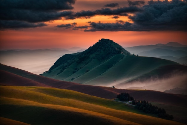 schönes Foto Sonnenuntergang Lancape