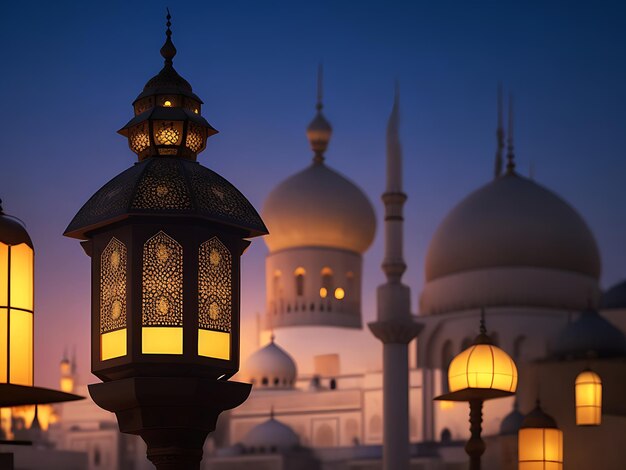 schönes Gemälde einer Lampe mit Ramadan